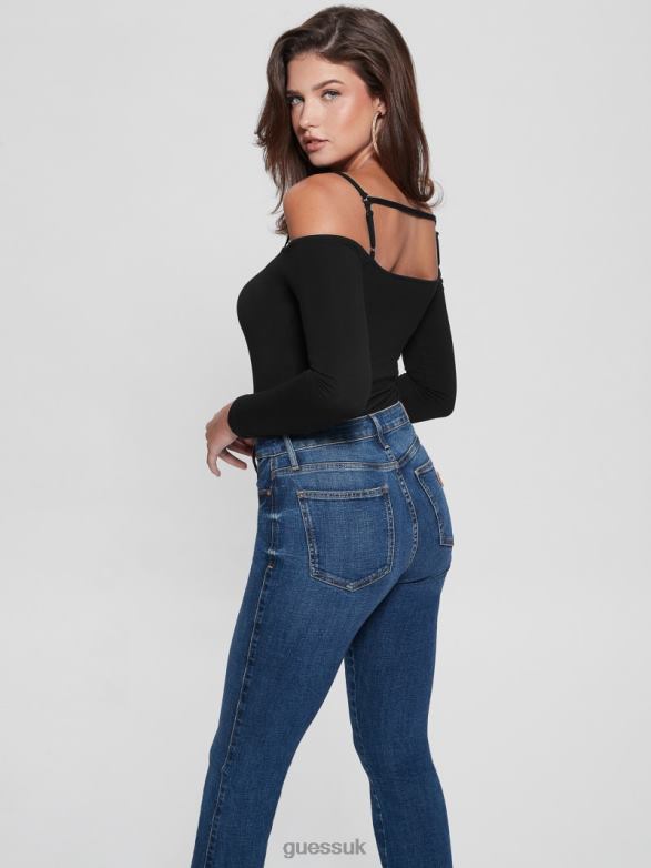 GUESS Women Eco Malaya Harnessed Bodysuit Black Apparel V28V61399