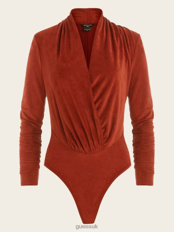 GUESS Women Hudson Bodysuit Dark Jam Red Apparel V28V61468