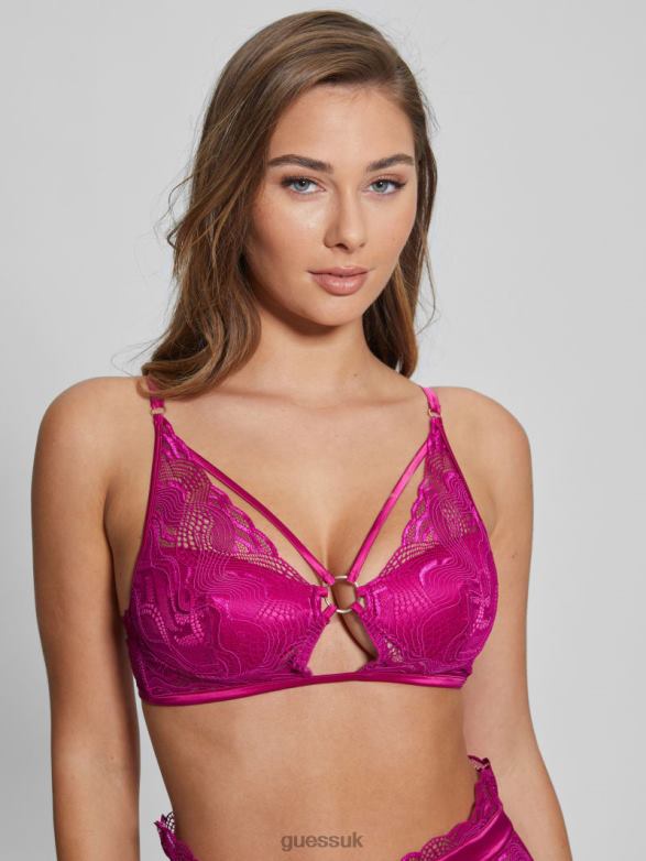 GUESS Women Danielle Half-Cup Wired Bra Red Rose Apparel V28V62626