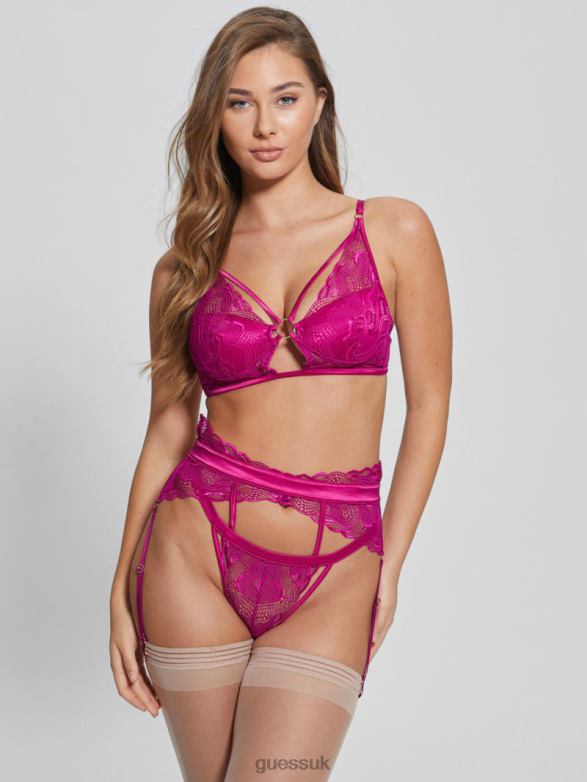 GUESS Women Danielle Half-Cup Wired Bra Red Rose Apparel V28V62626