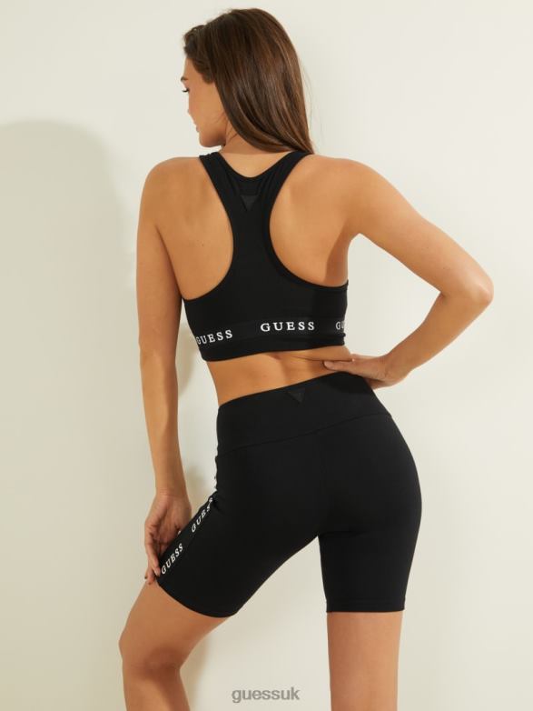 GUESS Women Eco Racerback Sports Bra Black Apparel V28V61595
