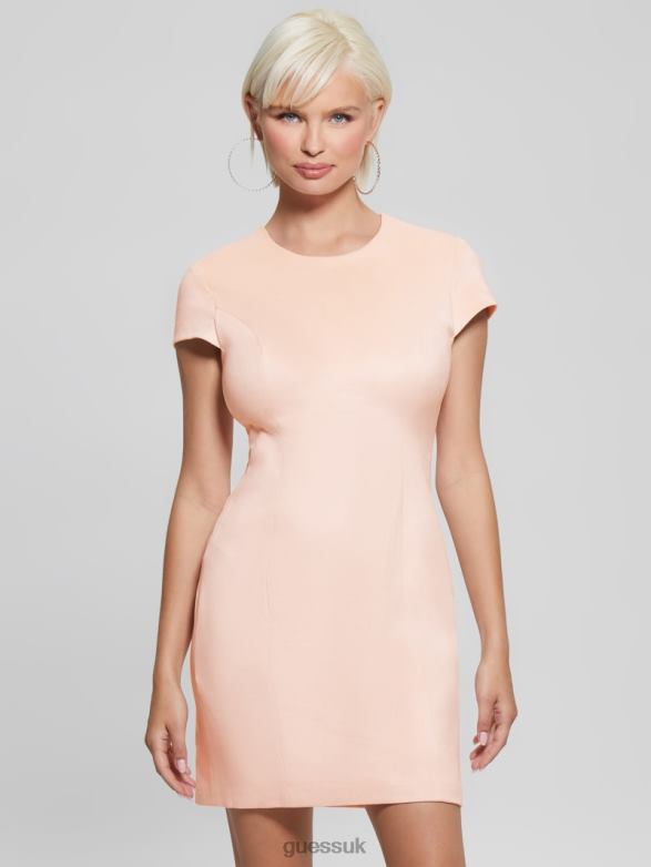 GUESS Women Alma Faux-Suede Dress Blush Breeze Apparel V28V6615