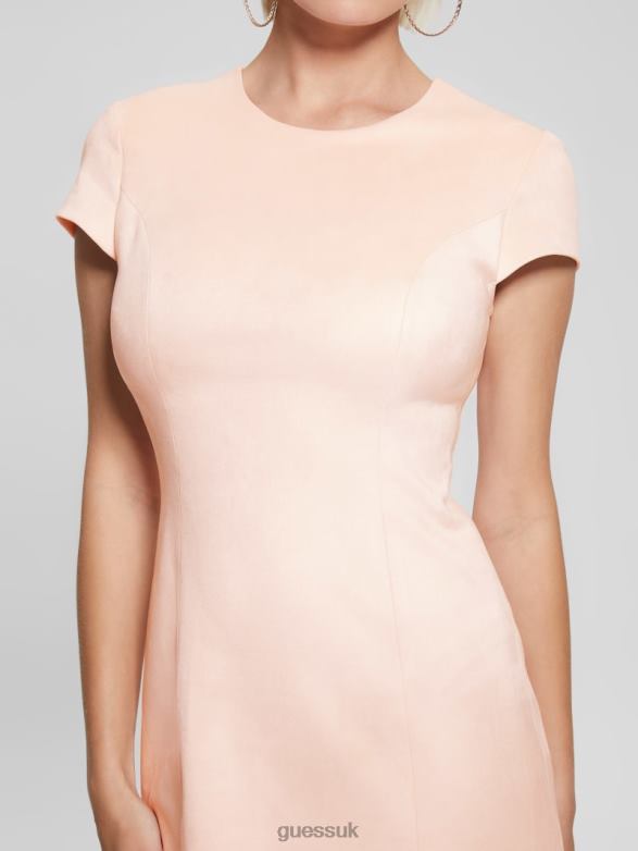 GUESS Women Alma Faux-Suede Dress Blush Breeze Apparel V28V6615
