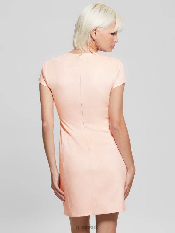 GUESS Women Alma Faux-Suede Dress Blush Breeze Apparel V28V6615