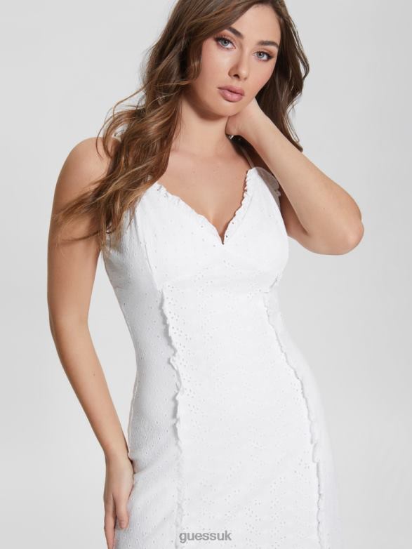 GUESS Women Amal Paisley Mini Dress Pure White Apparel V28V6424