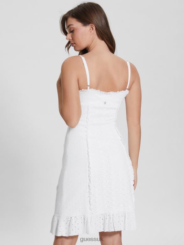 GUESS Women Amal Paisley Mini Dress Pure White Apparel V28V6424