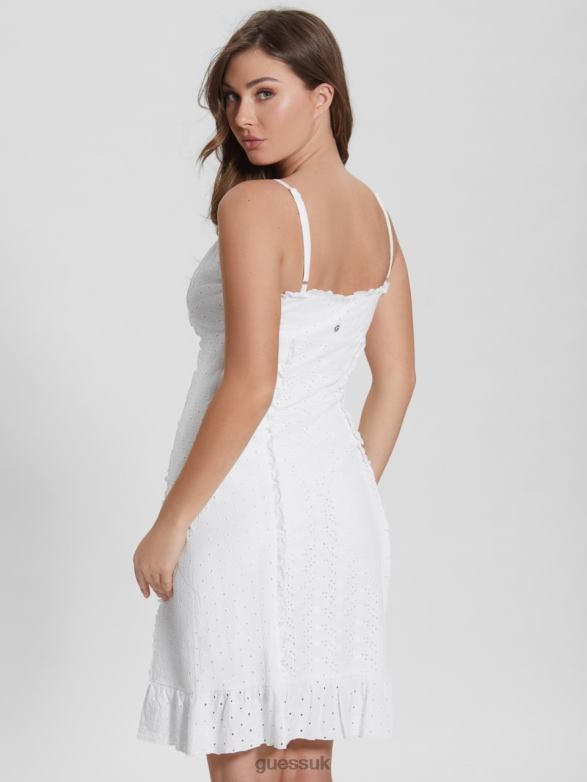 GUESS Women Amal Paisley Mini Dress Pure White Apparel V28V6424