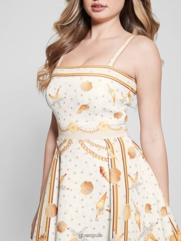 GUESS Women Andreanne Mini Dress Multi Shell Print Apparel V28V6557
