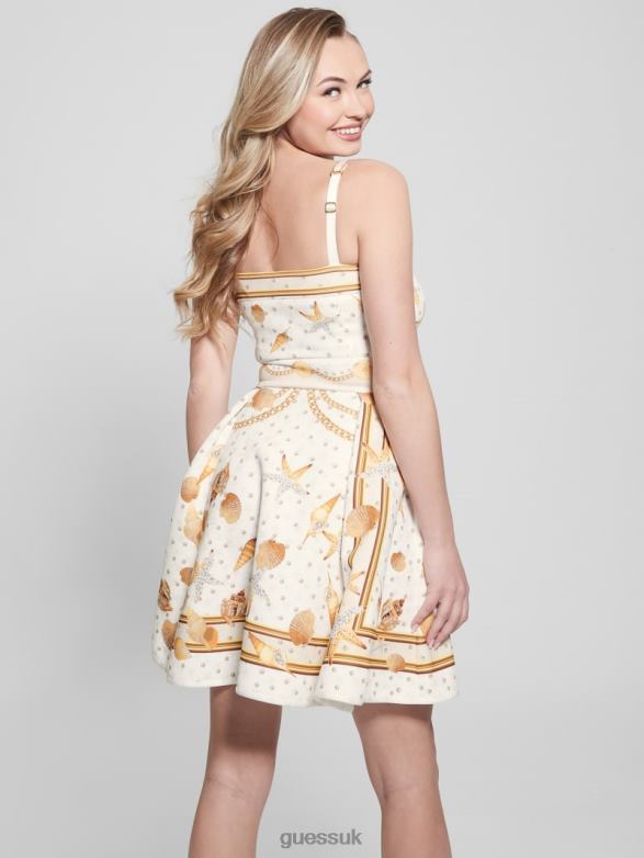 GUESS Women Andreanne Mini Dress Multi Shell Print Apparel V28V6557