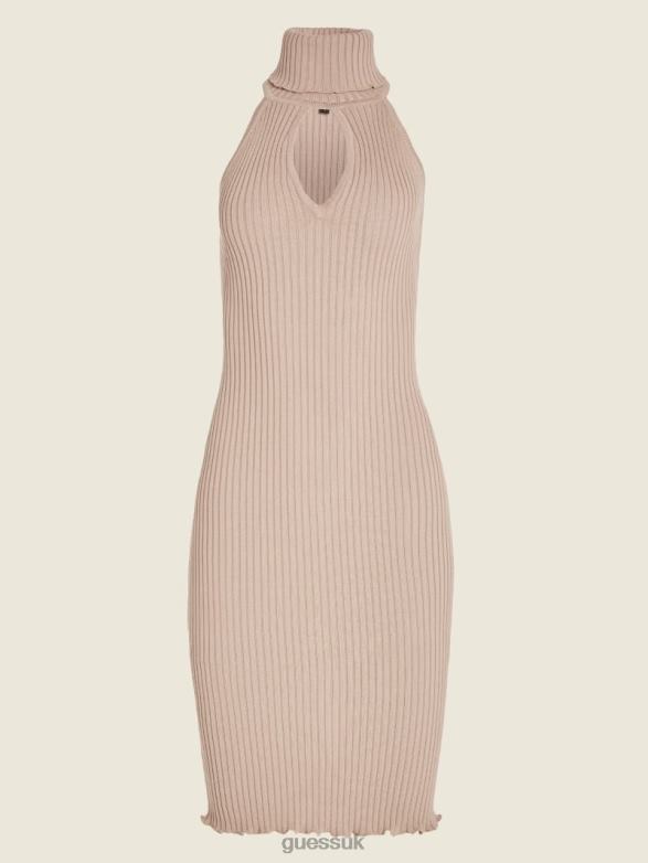 GUESS Women Asani Rib-Knit Dress Summer Clay Apparel V28V6672