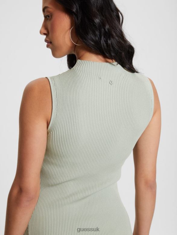 GUESS Women Audrey Fit & Flared Dress Dusty Fern Apparel V28V6311