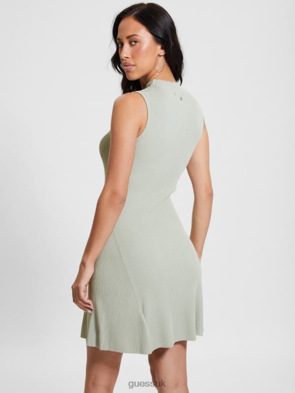 GUESS Women Audrey Fit & Flared Dress Dusty Fern Apparel V28V6311