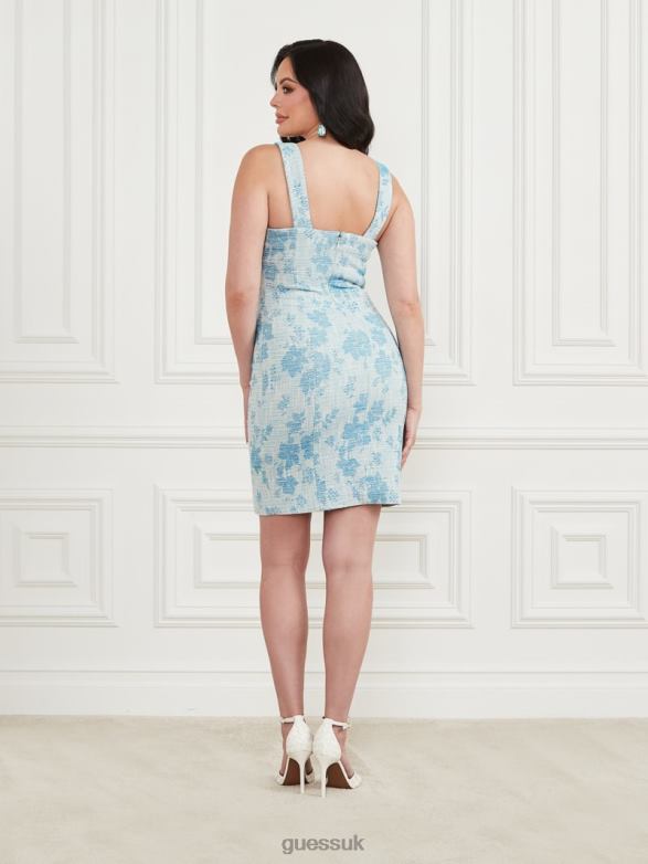 GUESS Women Avah Dress Cineraria Spring Wave Apparel V28V6593