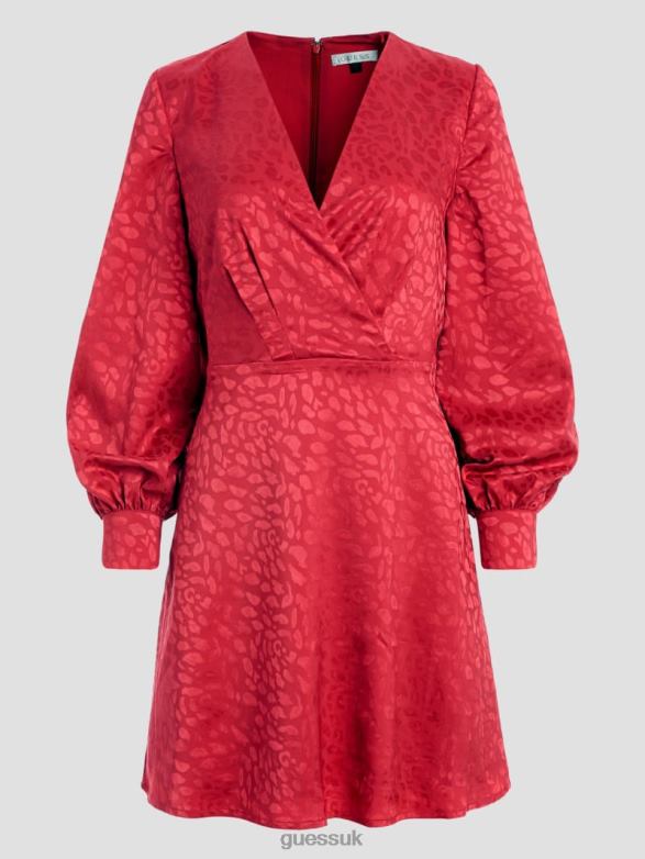 GUESS Women Brielle Leopard Dress Fruit Juice Pink Apparel V28V6891