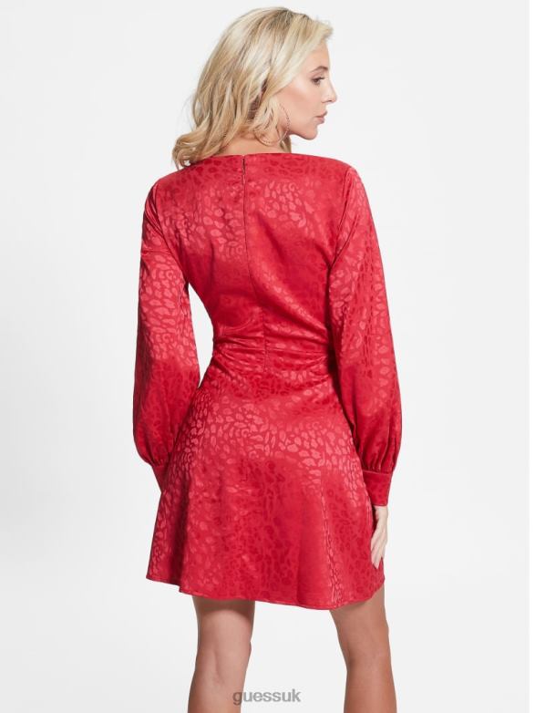 GUESS Women Brielle Leopard Dress Fruit Juice Pink Apparel V28V6891