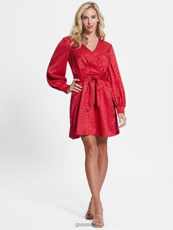 GUESS Women Brielle Leopard Dress Fruit Juice Pink Apparel V28V6891