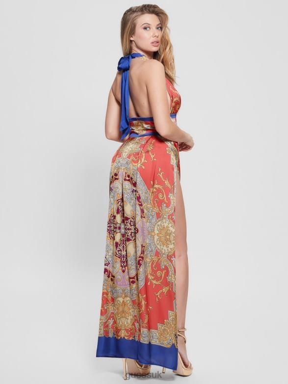 GUESS Women Capucine Maxi Dress Baroque Pink Apparel V28V6337
