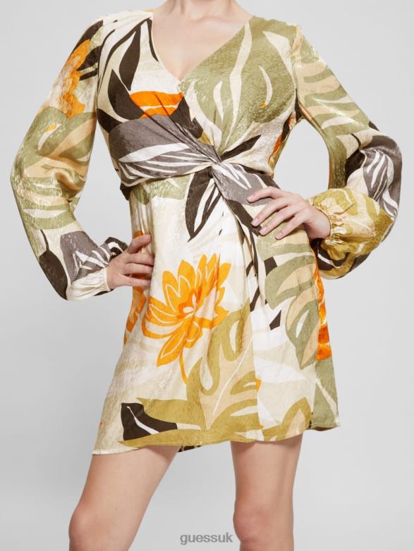 GUESS Women Cassia Jacquard Dress Foliage Form Print Apparel V28V6476