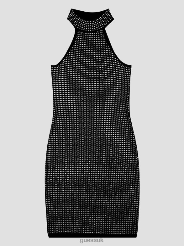 GUESS Women Celeste Mirror Sweater Dress Black Apparel V28V6479