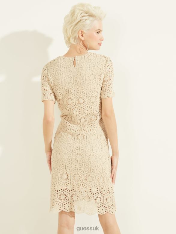 GUESS Women Charlotte Crochet Dress Off White Multi Apparel V28V6912