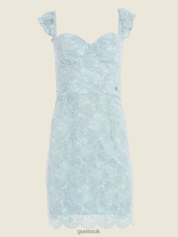 GUESS Women Christel Lace Dress Coronado Blue Apparel V28V6887