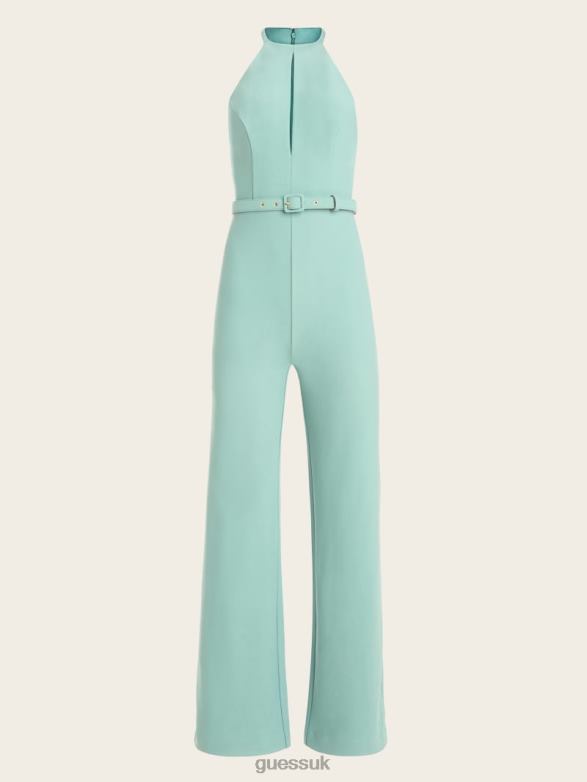 GUESS Women Darla Belted Jumpsuit Vintage Sky Apparel V28V6457