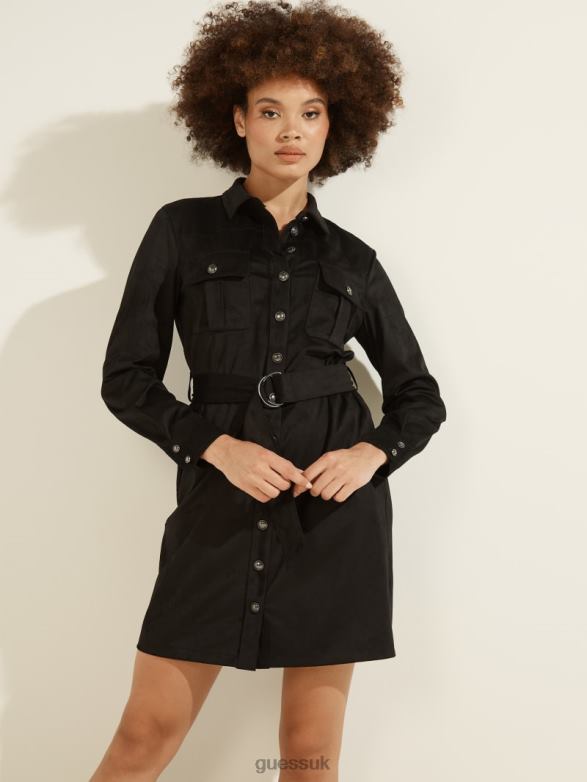 GUESS Women Dora Faux-Suede Dress Black Apparel V28V6895