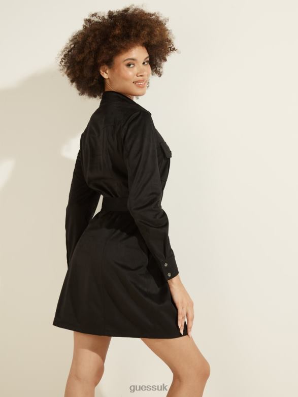 GUESS Women Dora Faux-Suede Dress Black Apparel V28V6895
