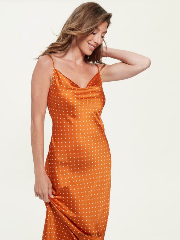 GUESS Women Eco Akilina Dress Dotmania Brassy Combo Apparel V28V6639