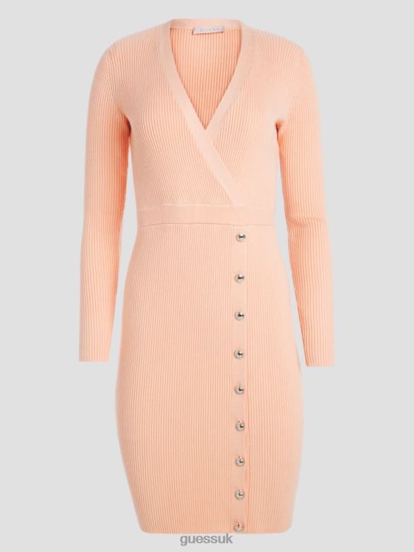 GUESS Women Eco Alexandra Sweater Dress Blush Breeze Apparel V28V6826