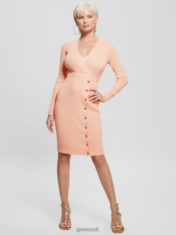 GUESS Women Eco Alexandra Sweater Dress Blush Breeze Apparel V28V6826
