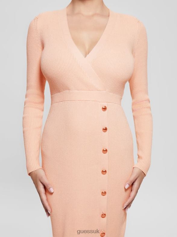 GUESS Women Eco Alexandra Sweater Dress Blush Breeze Apparel V28V6826