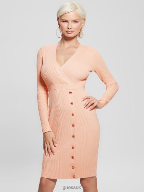 GUESS Women Eco Alexandra Sweater Dress Blush Breeze Apparel V28V6826