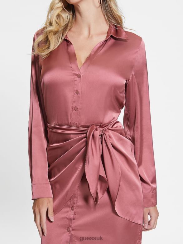GUESS Women Eco Alya Dress Antique Mauve Apparel V28V6707