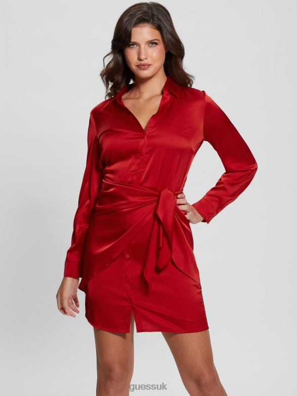 GUESS Women Eco Alya Dress Bonfire Red Apparel V28V6322