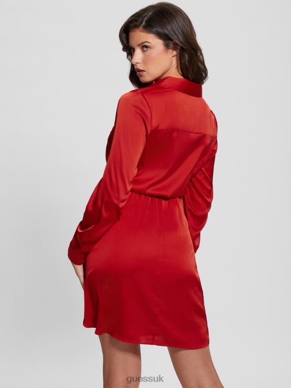 GUESS Women Eco Alya Dress Bonfire Red Apparel V28V6322