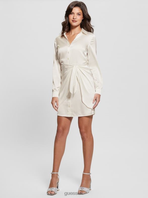GUESS Women Eco Alya Dress Cream White Apparel V28V6584