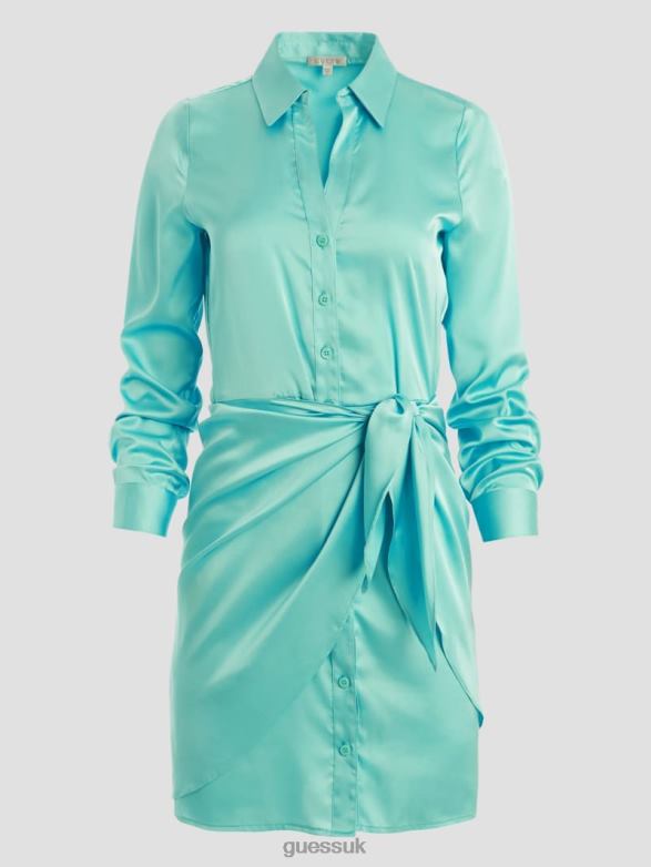 GUESS Women Eco Alya Dress New Pool Blue Apparel V28V6319