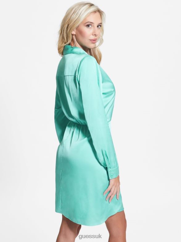 GUESS Women Eco Alya Dress New Pool Blue Apparel V28V6319