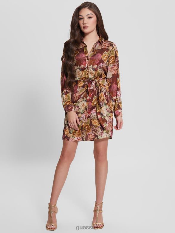 GUESS Women Eco Alya Printed Dress Digital Tapestry Print Ma Apparel V28V6791
