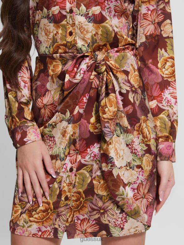 GUESS Women Eco Alya Printed Dress Digital Tapestry Print Ma Apparel V28V6791