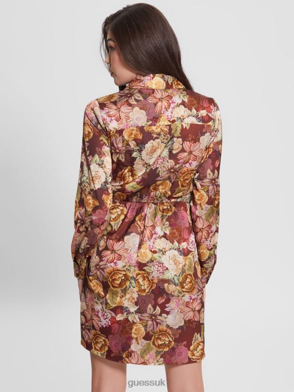 GUESS Women Eco Alya Printed Dress Digital Tapestry Print Ma Apparel V28V6791
