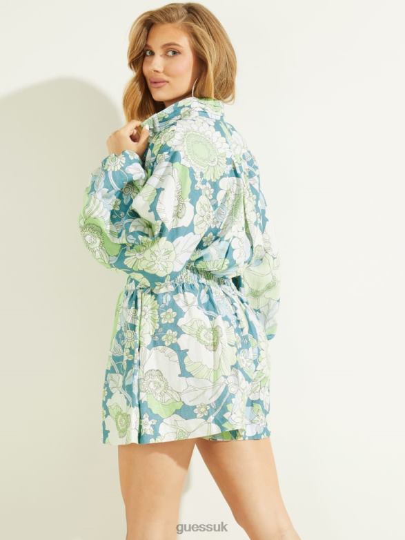 GUESS Women Eco Amiah Romper Insta Flora Print Apparel V28V6611