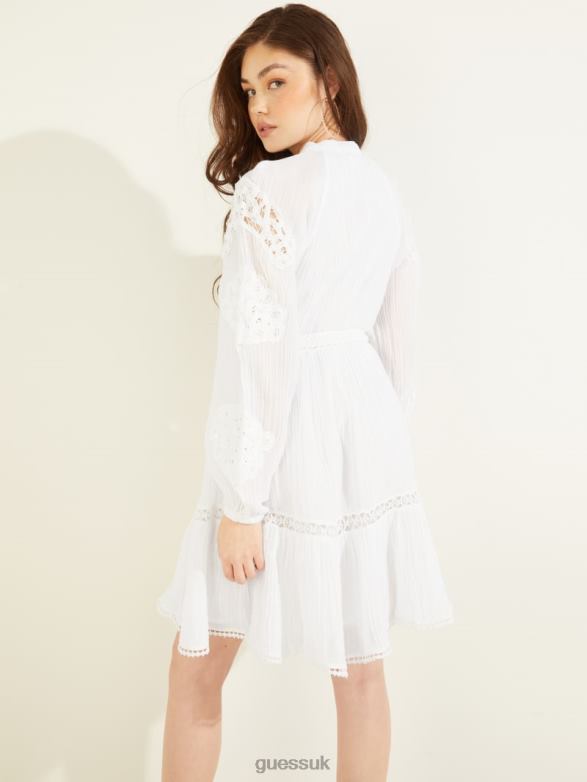 GUESS Women Eco Arita Dress Pure White Apparel V28V6802