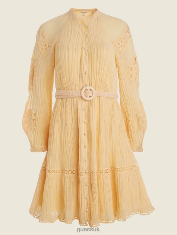 GUESS Women Eco Arita Dress Slightly Peach Multi Apparel V28V6899