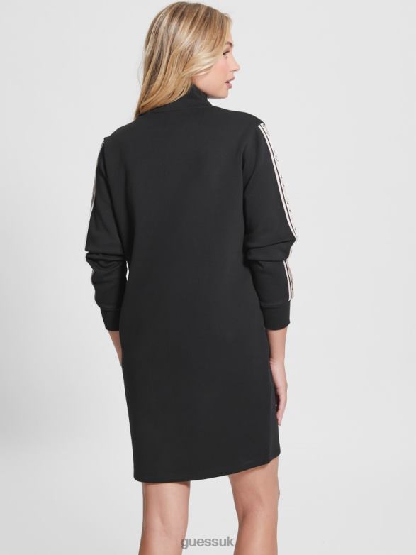 GUESS Women Eco Britney Logo Tape Dress Black Apparel V28V6726