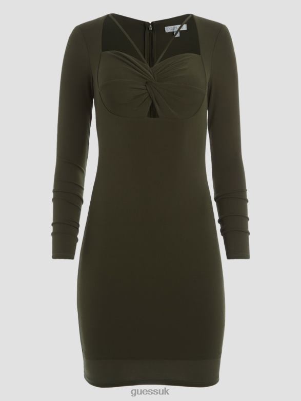 GUESS Women Eco Emma Dress Hunter Green Apparel V28V6754