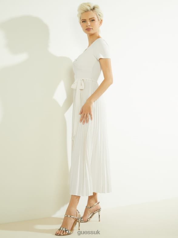 GUESS Women Eco Erynn Belted Dress Cream White Apparel V28V6789