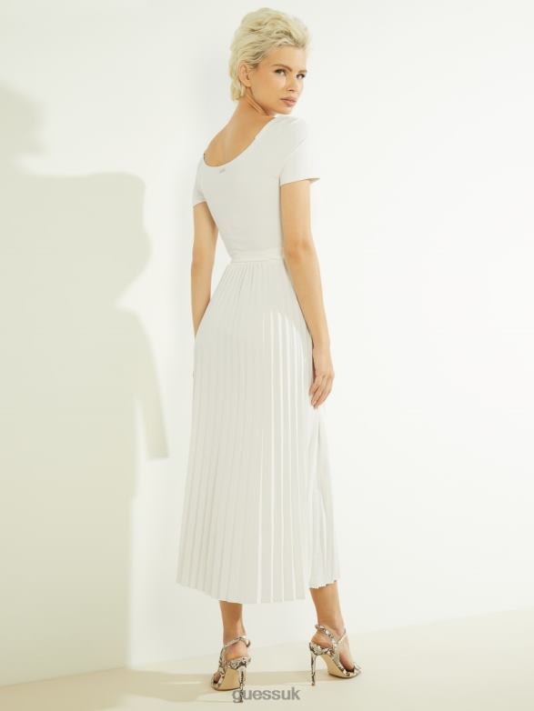 GUESS Women Eco Erynn Belted Dress Cream White Apparel V28V6789