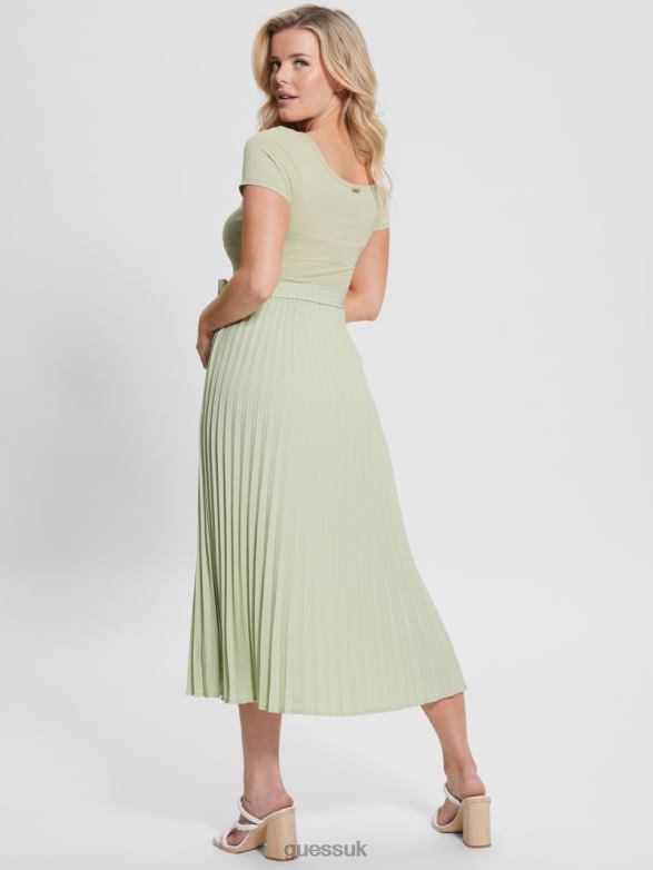GUESS Women Eco Erynn Belted Dress Lost In Thyme Apparel V28V6676
